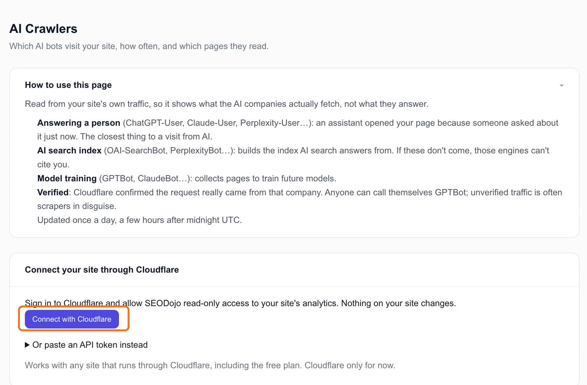 Connect your site through Cloudflare